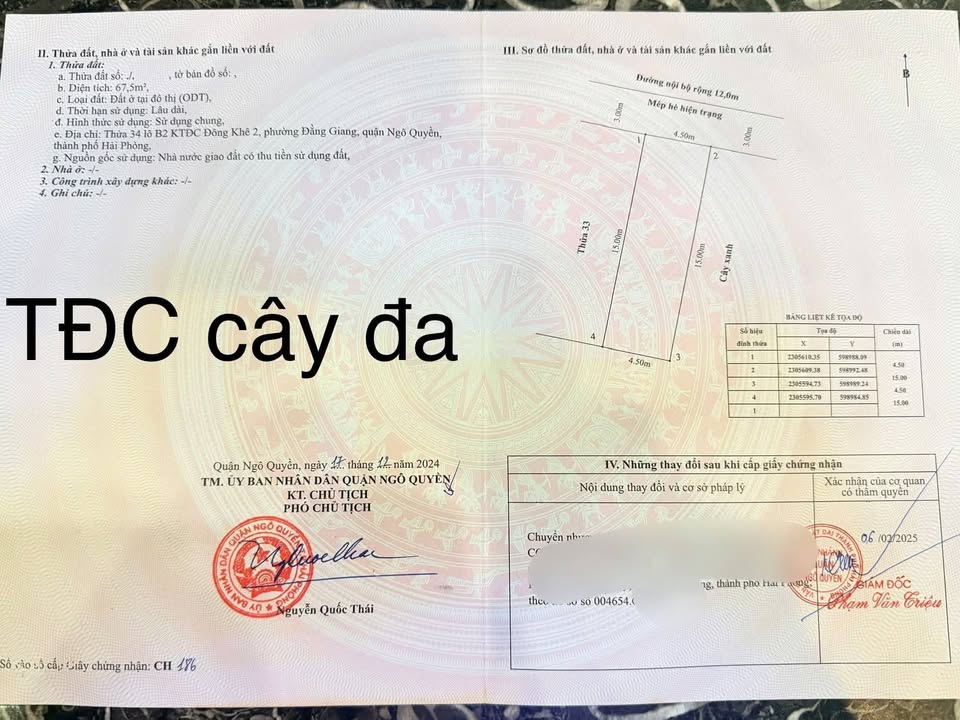 Đất nền Đông Hải 2, Hải An 67m² - Tiềm năng tăng giá mạnh!