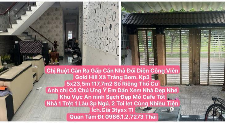 Nhà Trảng Bom 117m² Sổ Riêng, Đối Diện Công Viên Gold Hill - Giá Tốt!