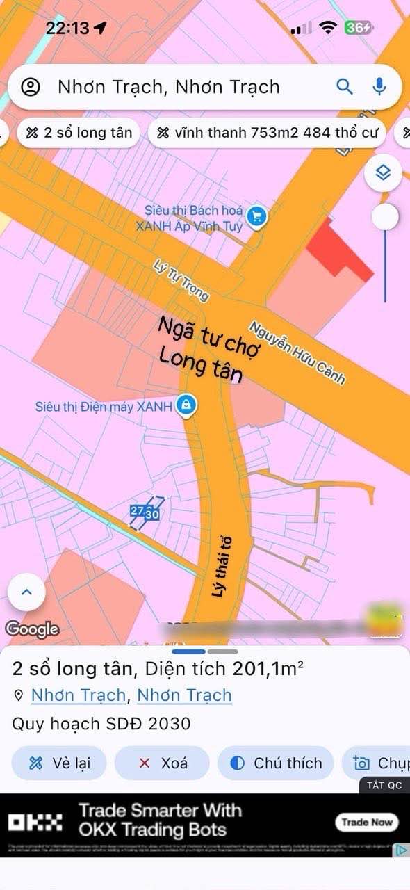 Đất nền Nhơn Trạch 200m² - 4 tỷ, Đất thổ cư 100%