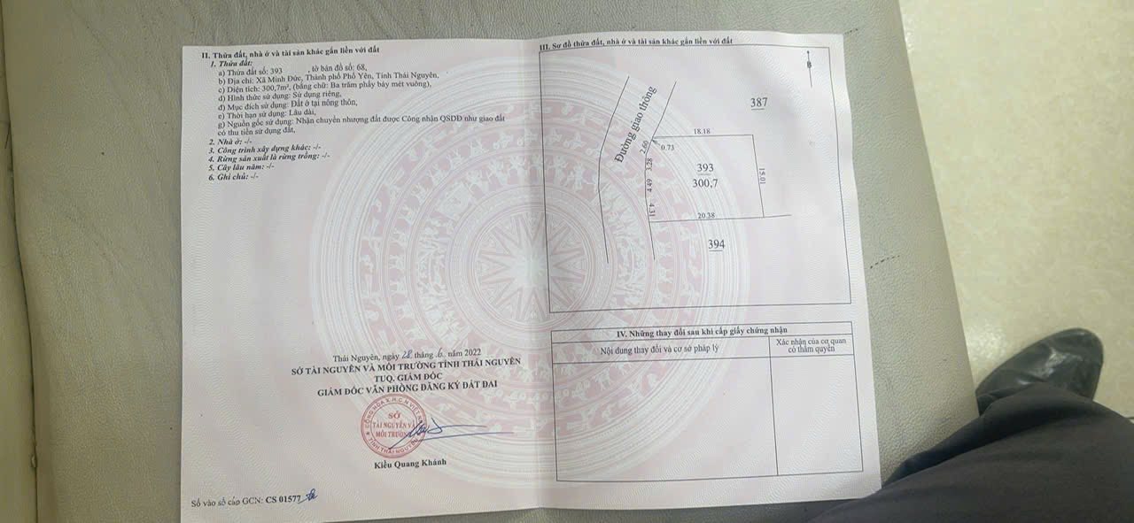 Đất nền Minh Đức, Phổ Yên 300m² chỉ từ 1.x tỷ - Tiềm năng tăng giá vượt trội!