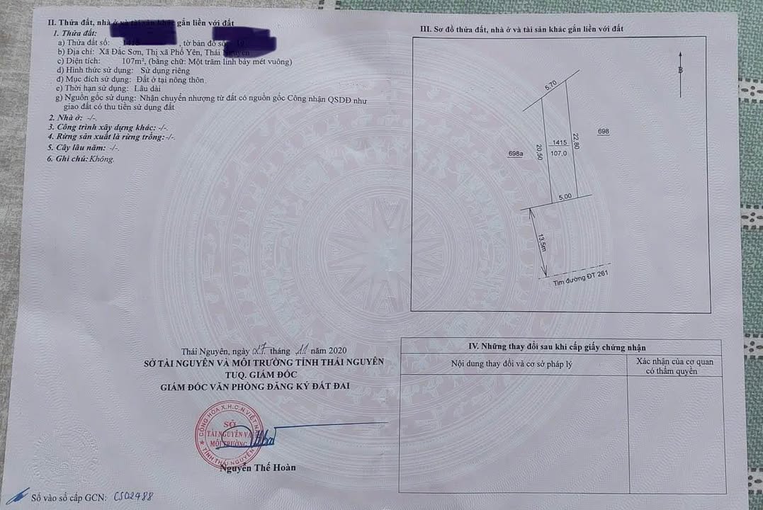 Đất nền Phổ Yên 107m² - Mặt tiền 5m, Kinh doanh sầm uất