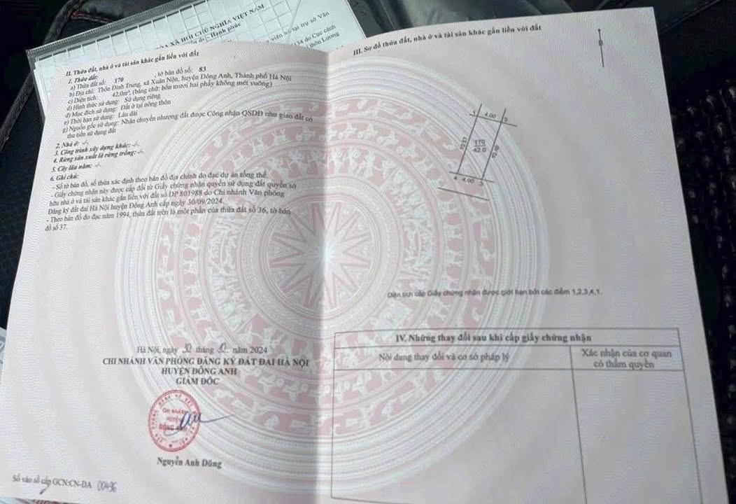 Đất nền Đông Anh 42m² giá 2 tỷ - Sổ đỏ chính chủ, ô tô đỗ cửa!