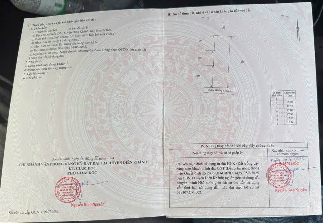 Đất nền Suối Tiên Diên Khánh 502m² giá 390 triệu - Đất thổ cư 100%