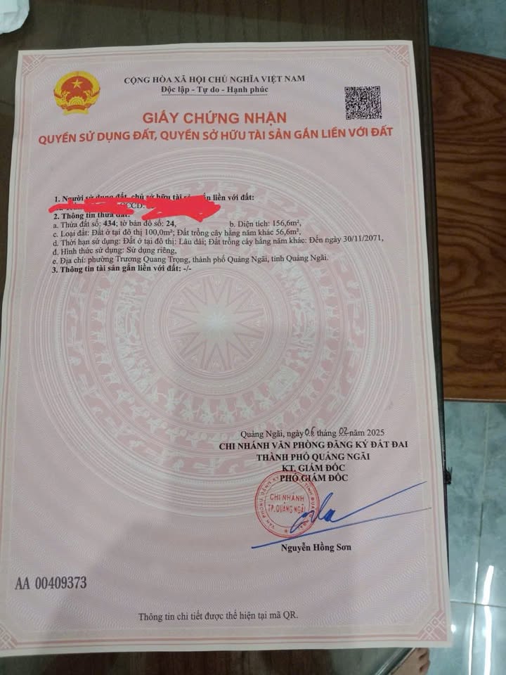 Đất nền Nguyễn Văn Linh, Quảng Ngãi 156m² - Sổ đỏ sẵn sàng giao dịch