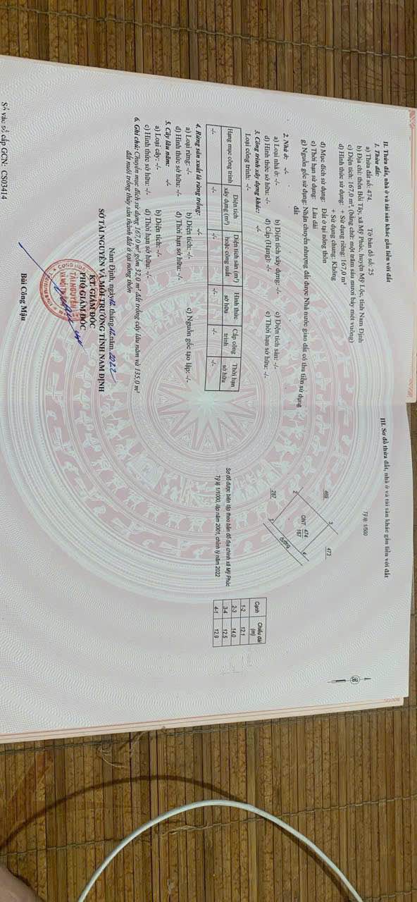 Đất nền Mỹ Phúc, Nam Định 167m² - Sổ đỏ chính chủ, giá đầu tư!