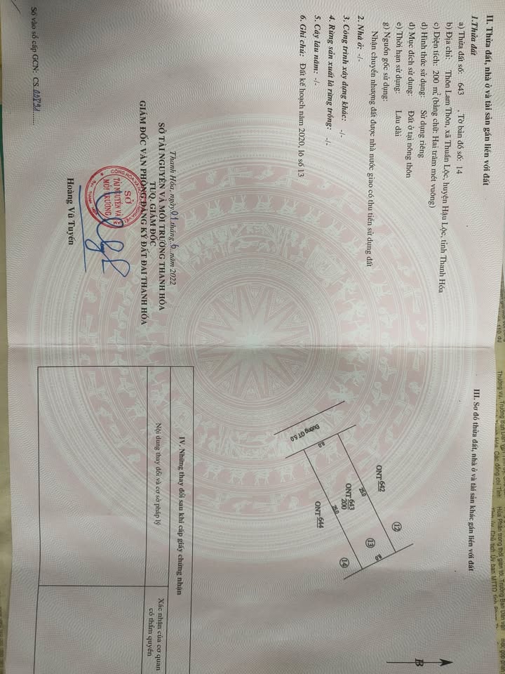 Đất nền Hậu Lộc 200m² Thanh Hóa – Tiềm năng tăng giá vượt trội!