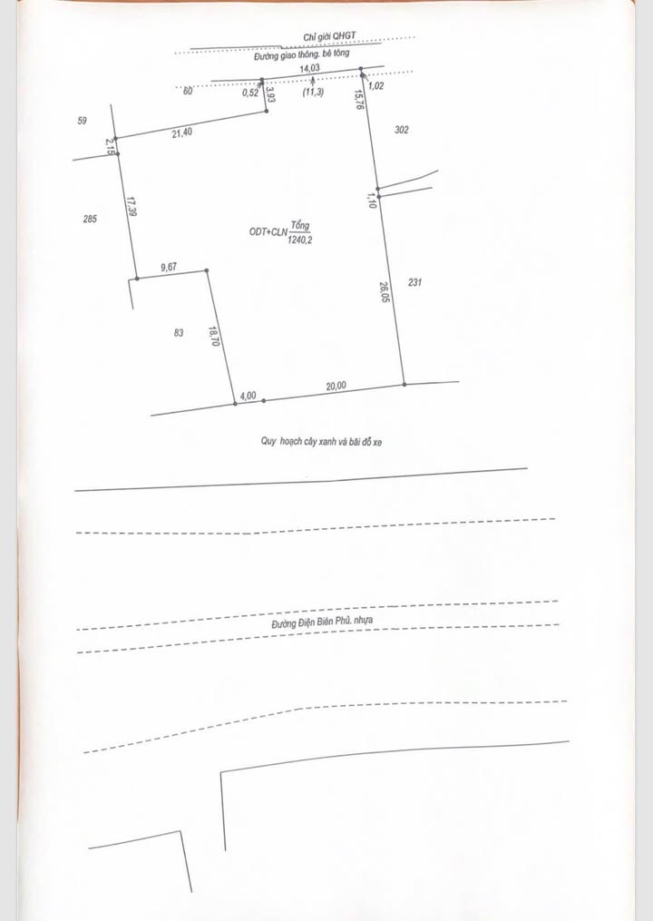 Đất nền Điện Biên Phủ Vinh 1.300m² - Hạ tầng hoàn thiện