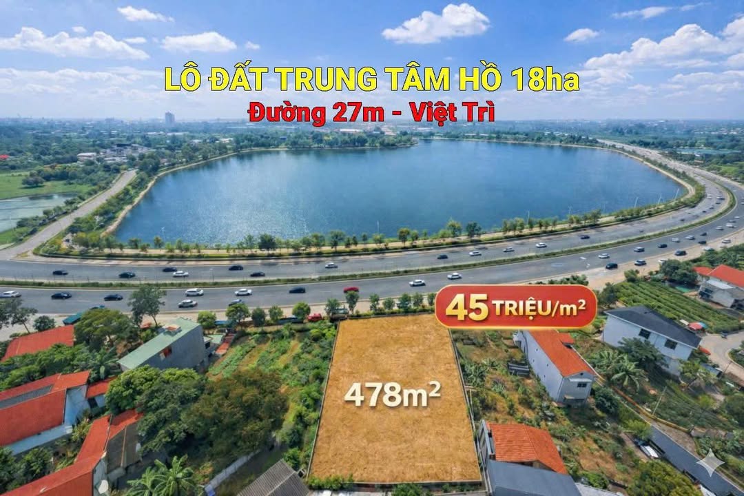 Đất nền Việt Trì 600m² đường Lê Lợi - View hồ, gần ĐH Hùng Vương