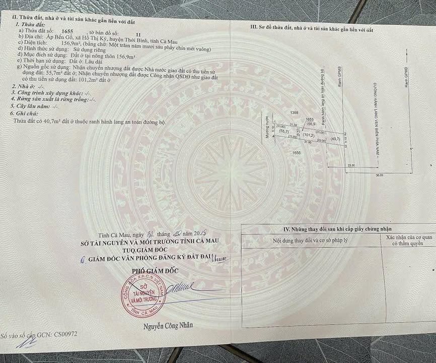 Đất nền Xuyên Á Cà Mau 153m² - Đất thổ cư 100%!