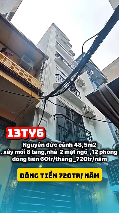 Chung cư Nguyễn Đức Cảnh, Hoàng Mai - 8 Tầng Thang Máy, 12PKK, Dòng Tiền 60 Triệu/Tháng