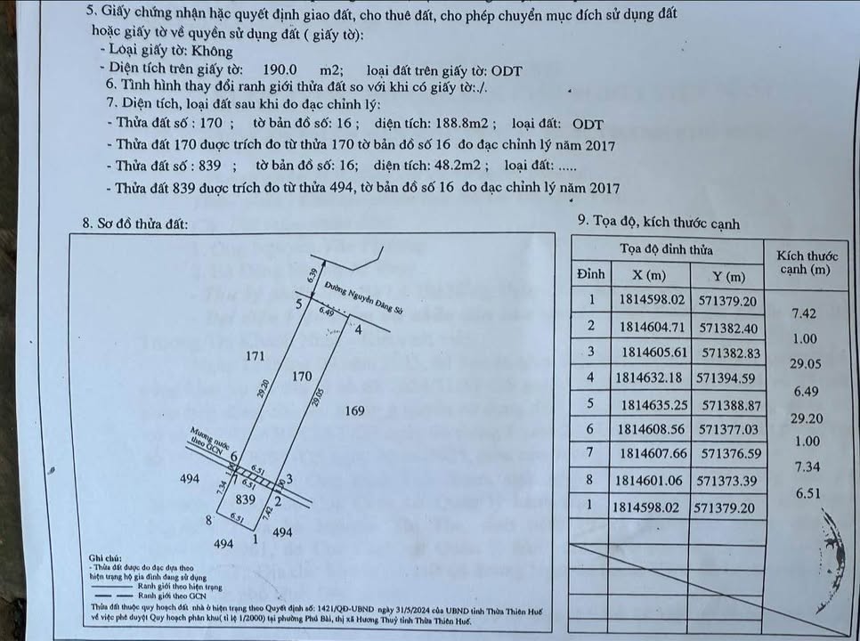 Đất Nền Mặt Tiền Nguyễn Đăng Sở - Phú Bài 188.2m² - Sổ Đỏ Riêng
