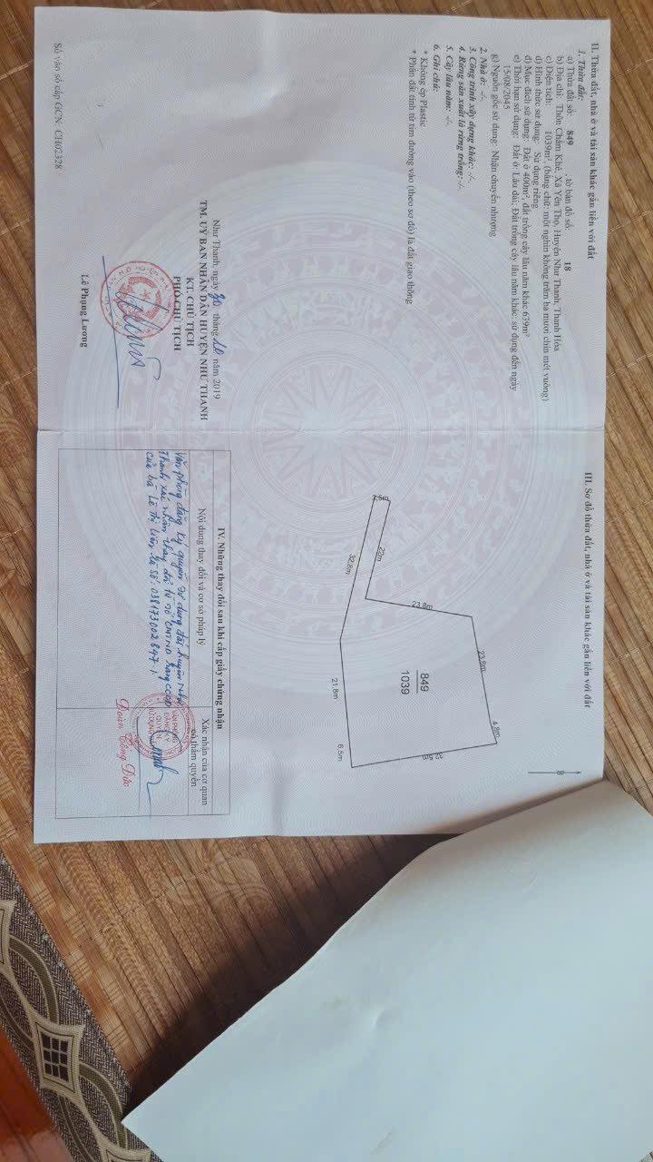 Bán Gấp Nhà Vườn 1035m² Thổ Cư Sẵn Sổ Đỏ - Thanh Hóa Dưới 1 Tỷ