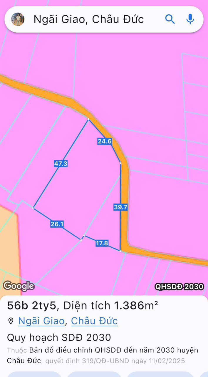 Đất Thị Trấn Ngãi Giao 1300m² - Cơ Hội Đầu Tư Homestay Vàng