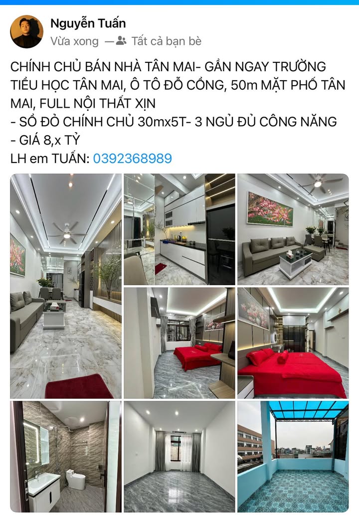 Nhà 150m² Tân Mai, Hoàng Mai - Full Nội Thất, 5 Tầng, Giá 8.x Tỷ