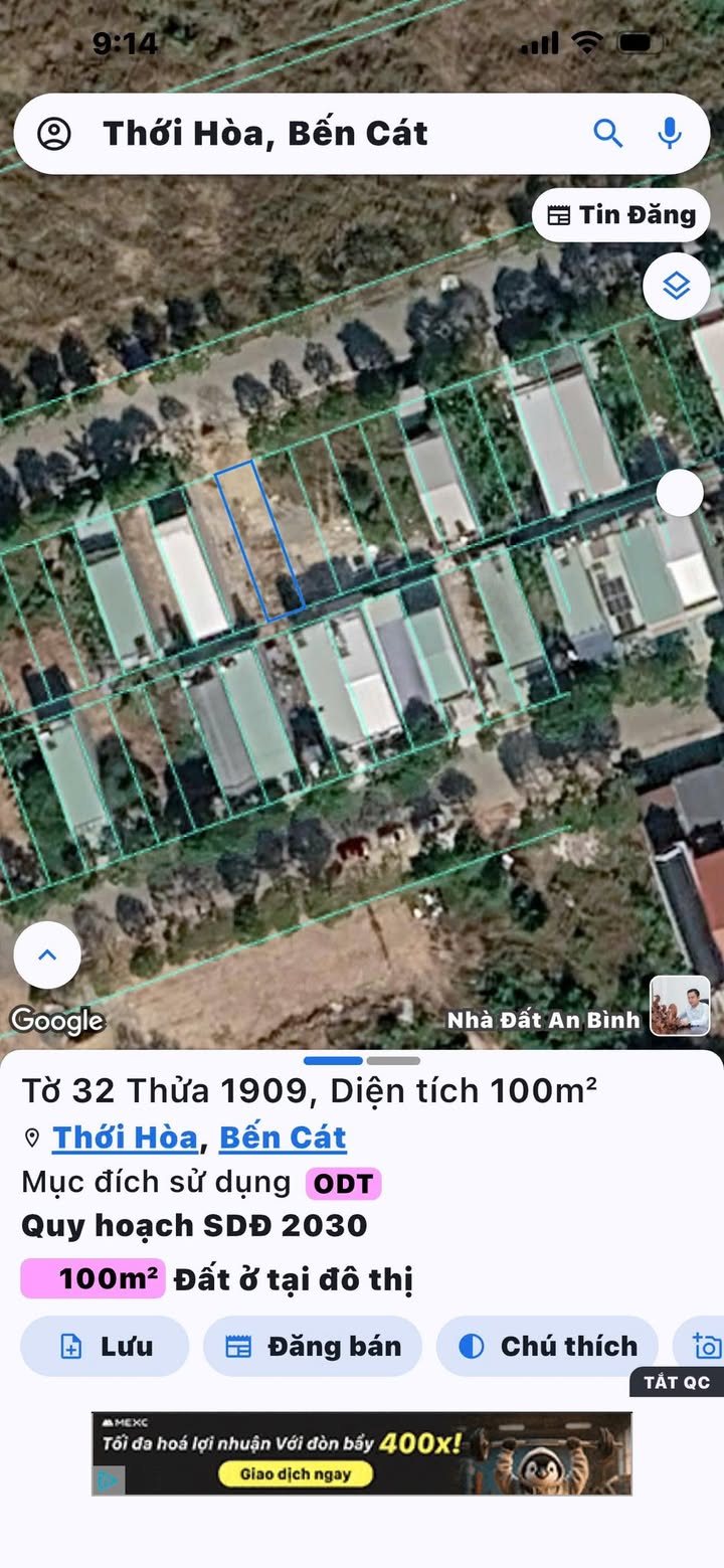 Đất nền Mỹ Phước 4, Bến Cát 520m² - Đất thổ cư 100%!