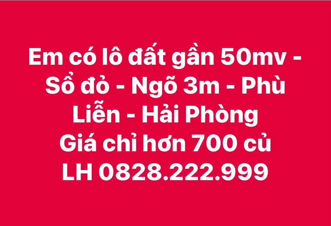 Đất nền Phù Liễn, Kiến An 50m² giá 700 triệu - Sổ đỏ chính chủ