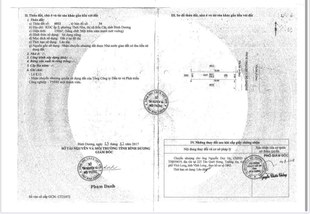 Đất nền Mỹ Phước 3 Bến Cát 150m² giá 2 tỷ - Giá đầu tư tốt!