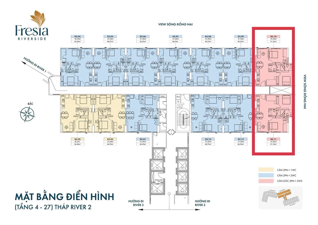 Căn hộ Biên Hòa 57m² - View đẹp, đón pháo hoa!