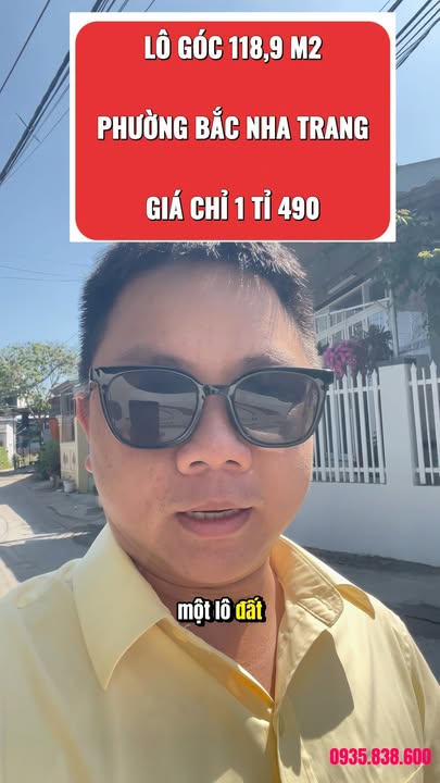Đất góc 119m² Phường Vĩnh Hòa, Nha Trang - 1.49 Tỷ, Ô tô vào nhà