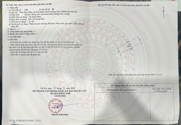 Đất nền Mai Châu, Đông Anh 60m² - Sổ đỏ chính chủ