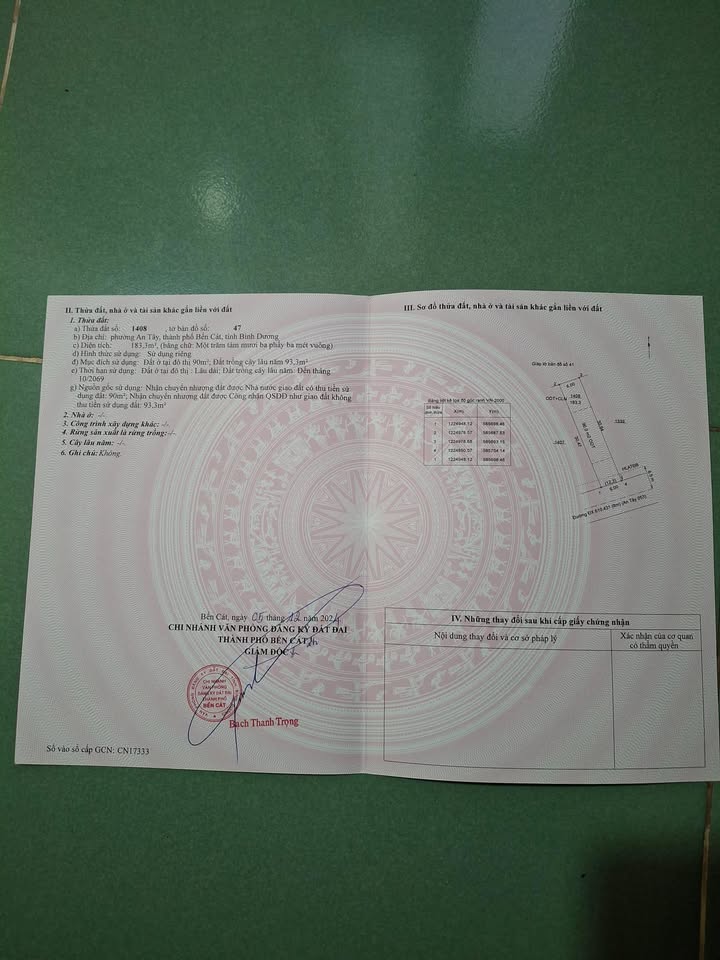 Đất nền An Tây Bến Cát 180m² - Tiềm năng tăng giá vượt trội!