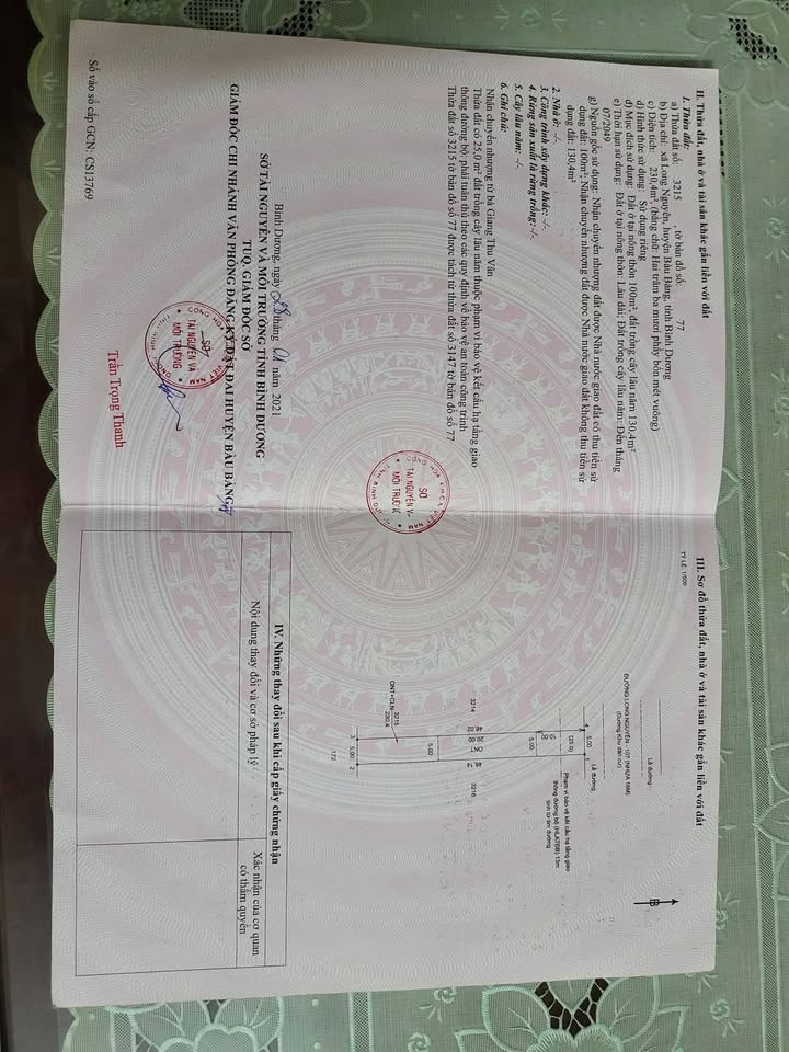 Đất Nền Long Nguyên Bến Cát 230m² - Sổ Đỏ Chính Chủ, Giá 850 Triệu