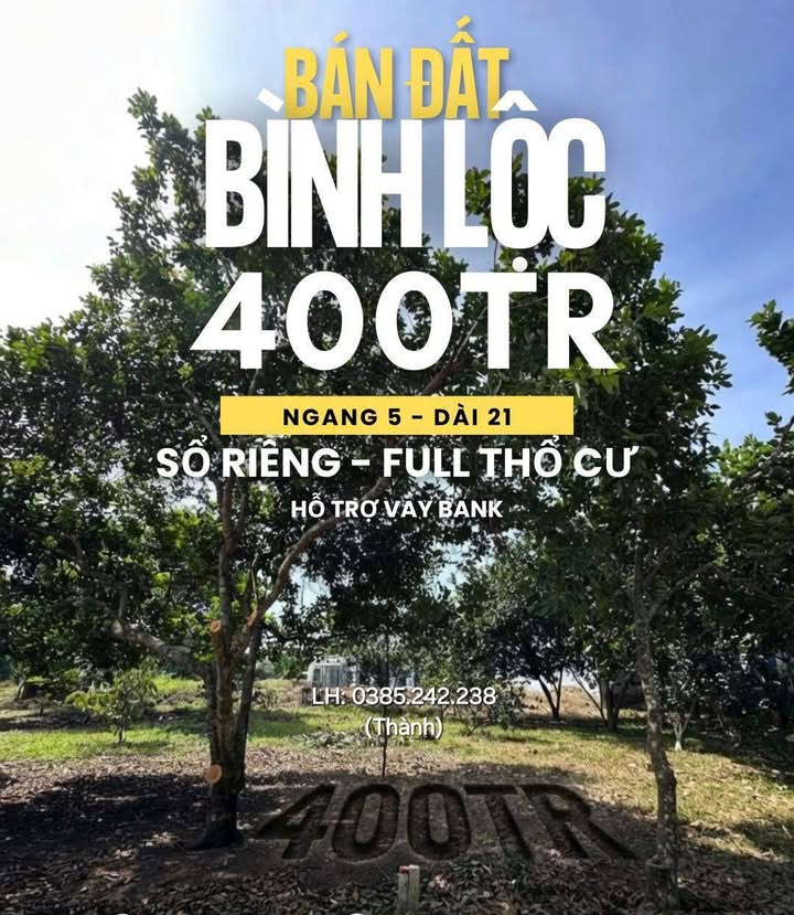 Đất Nền Sổ Đỏ 105m² Xã Bình Lộc, Long Khánh - Giá 400 Triệu, Sẵn Sàng Đầu Tư