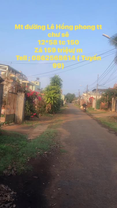 Đất nền 696m² mặt tiền Lê Hồng Phong, Chư Sê, Gia Lai - Nở hậu, giá tốt