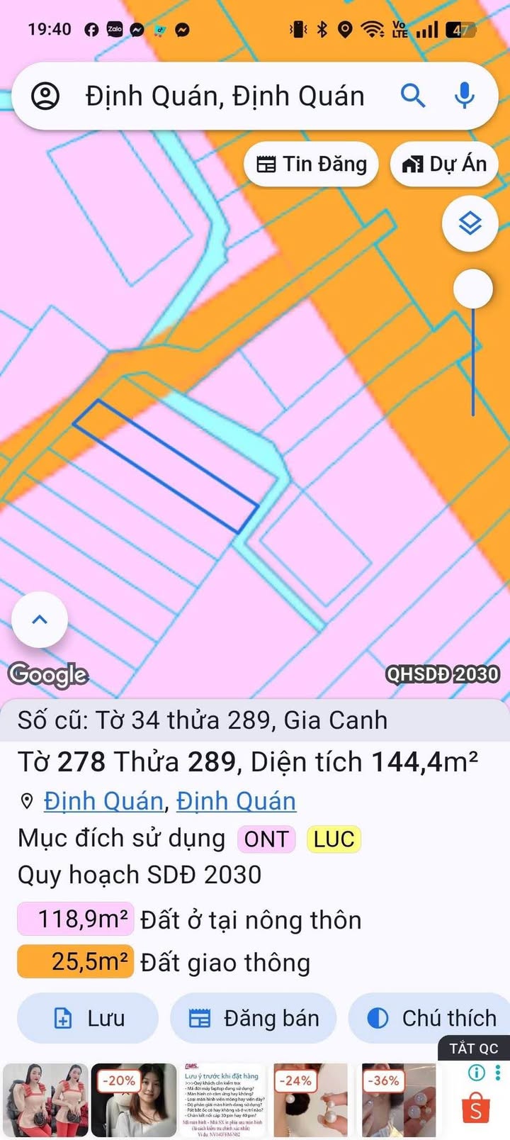 Đất nền Ấp 3 Gia Canh, Định Quán 145m² - Sổ đỏ chính chủ