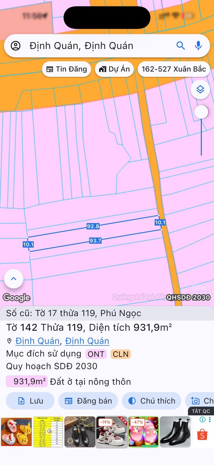 Đất nền Phú Ngọc, Định Quán 1.5 tỷ - Sổ đỏ chính chủ