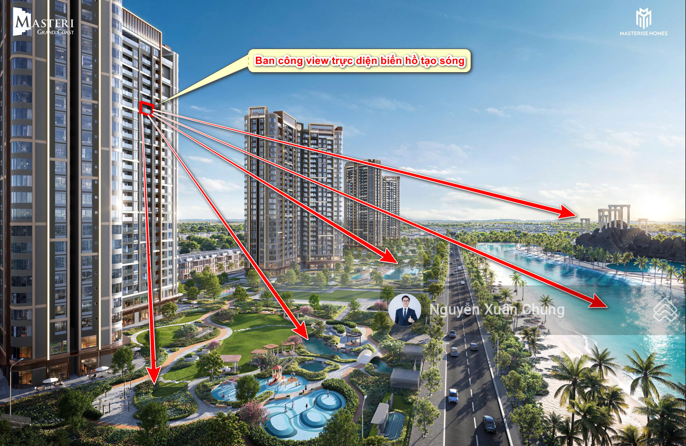 Căn hộ Studio Masteri Grand Coast Long Hưng 34.7m² - View biển hồ triệu đô!