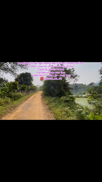 Đất nghỉ dưỡng Xuân Thủy Yên Lập 630m² giá 500 triệu - Sổ đỏ chính chủ