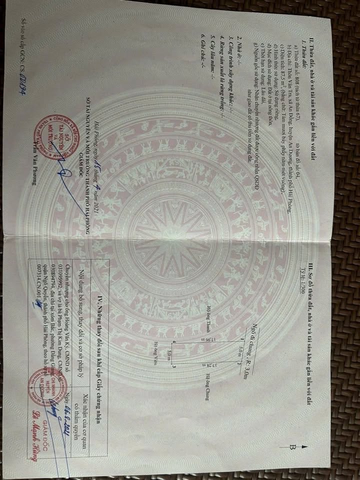 Đất nền An Đồng, Hải Phòng 87m² - Tuyến 2 đường 208, tiềm năng sinh lời cao