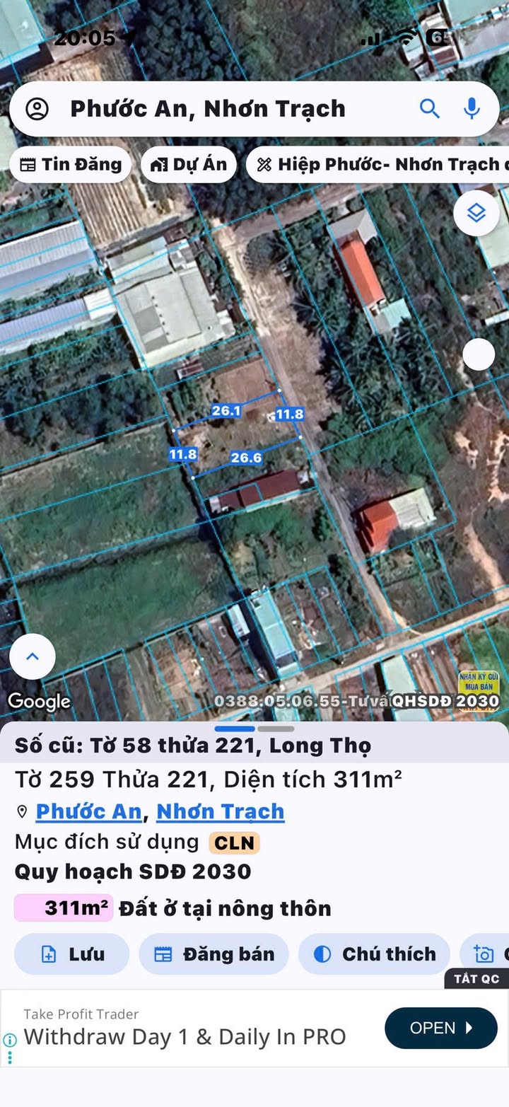 Đất nền Ấp 5 Long Thọ Nhơn Trạch 311m² - Giá đầu tư tốt!