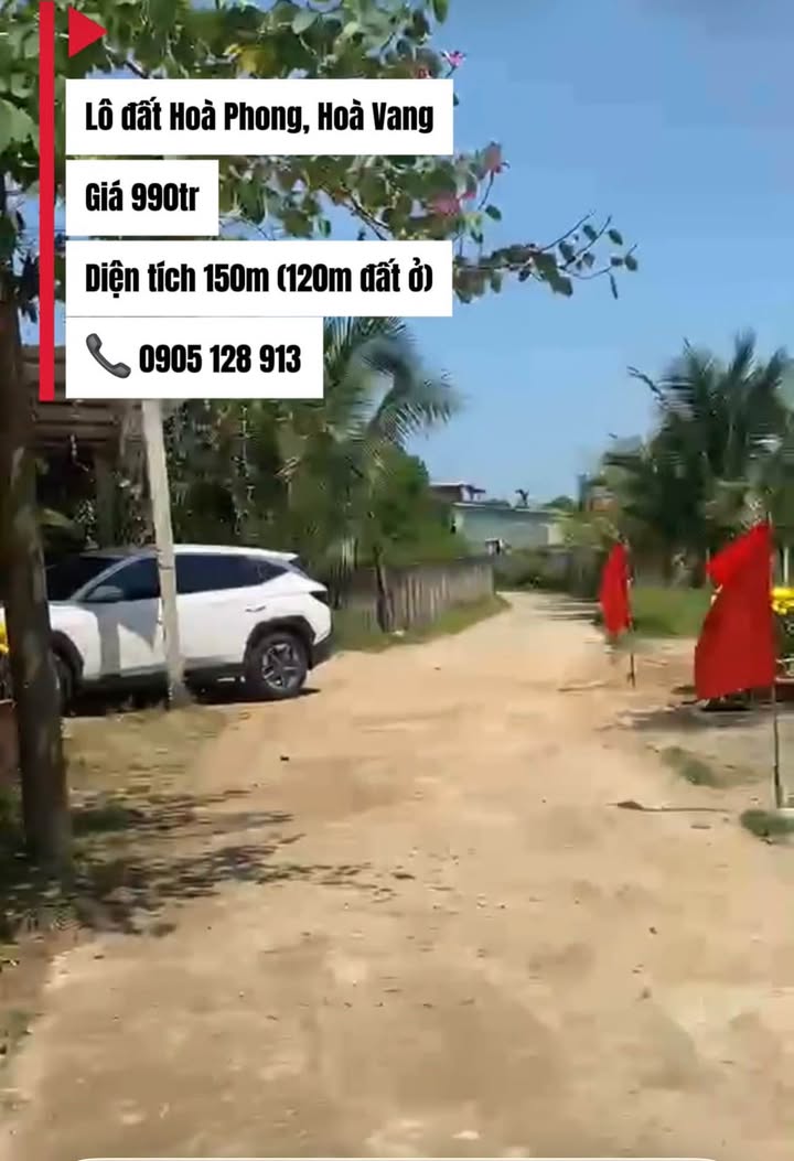 Đất nền Hòa Khương, Hòa Vang 150m² 990 triệu - Sổ đỏ chính chủ!