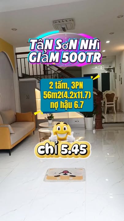 Bán Nhà Tân Phú 56m² - Giảm Sâu 500 Triệu, Giá Chỉ 5.5 Tỷ - Sổ Hồng Sẵn Sàng