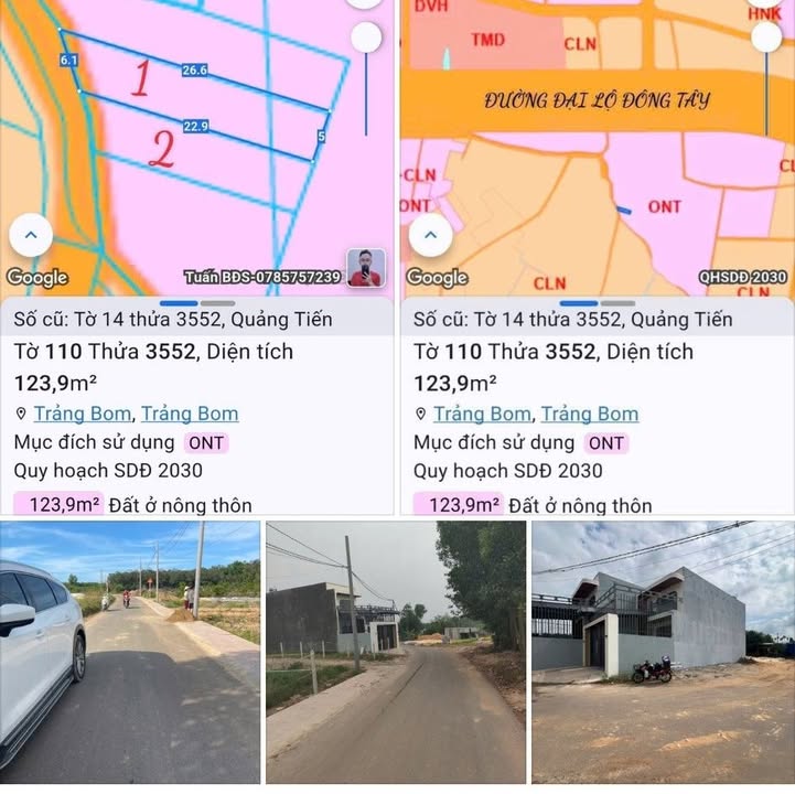 Đất nền Trảng Bom - 120m² sổ riêng thổ cư, giá 9xx triệu/lô