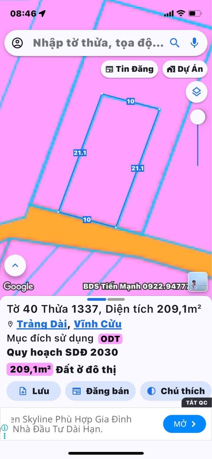 Đất nền Trảng Dài Biên Hòa 210m² - Sổ đỏ chính chủ, thổ cư 100%