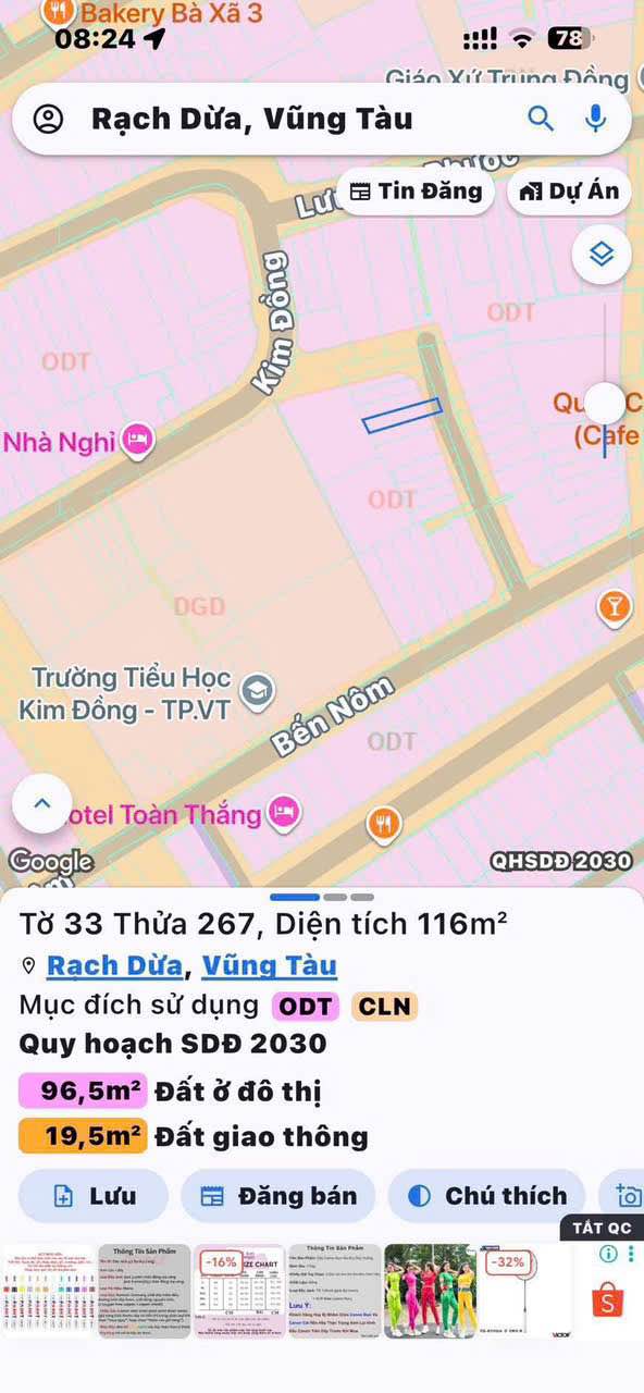 Bán Đất Hẻm Nhựa 66 Bến Nôm Vũng Tàu - 116m² Giá 4.85 Tỷ - Sổ Đỏ Sẵn Sàng