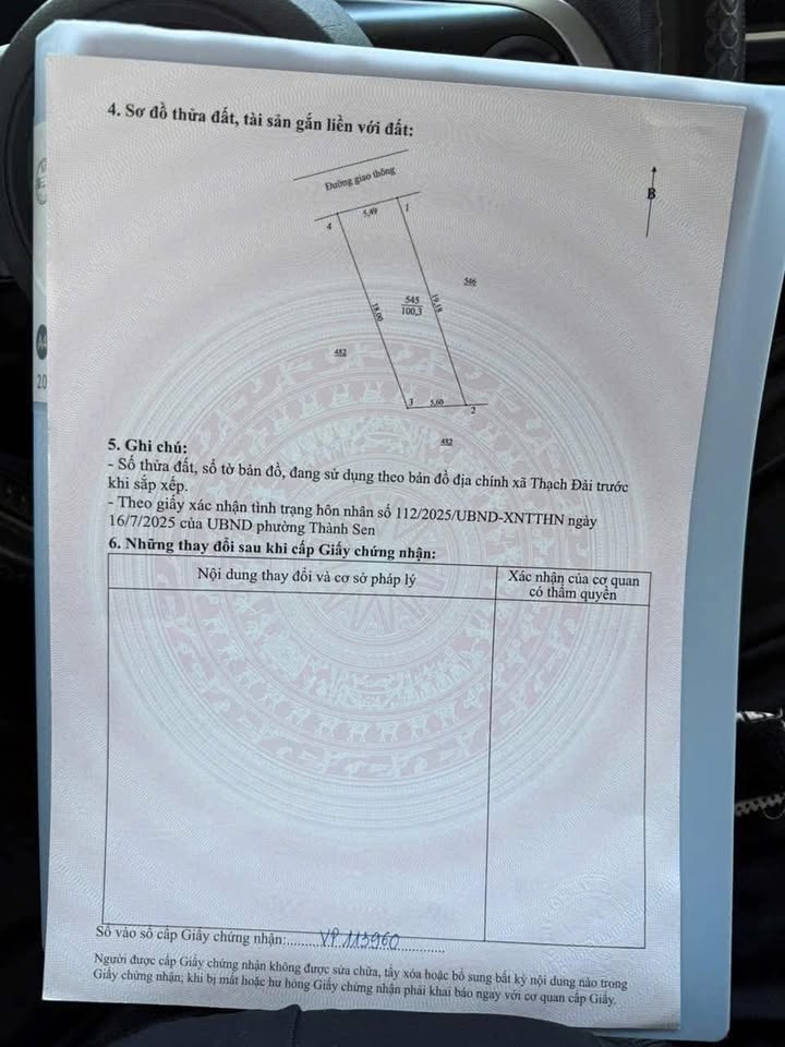 Đất nền Thạch Đài, TP Hà Tĩnh 104m² từ 1.3 tỷ - Sổ đỏ chính chủ!