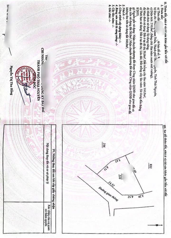 Đất nền 210m² Phường Quán Triều, Thái Nguyên - Giá tốt đầu tư