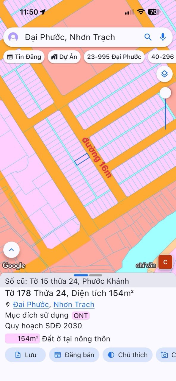 Đất nền Phước Khánh Nhơn Trạch 154m² - Sổ đỏ chính chủ, tiềm năng tăng giá!