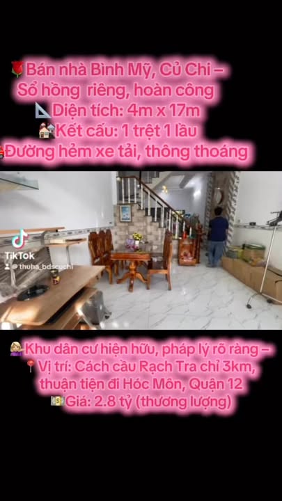 Nhà Bình Mỹ Củ Chi Sổ Hồng Riêng 68m² - Giá 2.8 Tỷ
