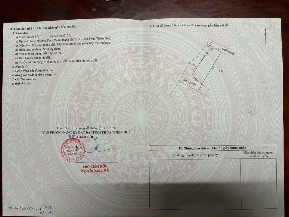 Bán Đất Nền 117m² - 124m² Mặt Tiền Kiệt 65 Lê Ngô Cát, Huế - Giá Tốt