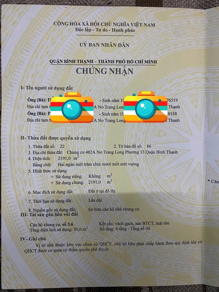 Chung cư 50m² Nơ Trang Long, Bình Thạnh - Sổ hồng riêng, giá 2.3 tỷ