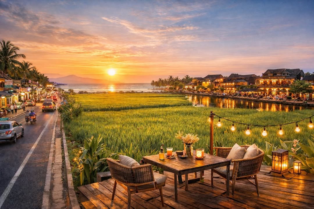 Nhà phố Lý Thái Tổ Hội An 200m² 1 tỷ - Mặt tiền kinh doanh view lúa