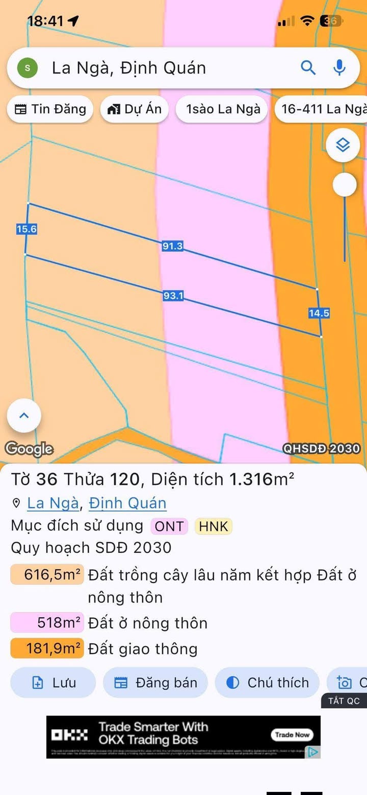 Đất nền La Ngà Định Quán 1.316m² 1,45 tỷ - Đầu tư dài hạn