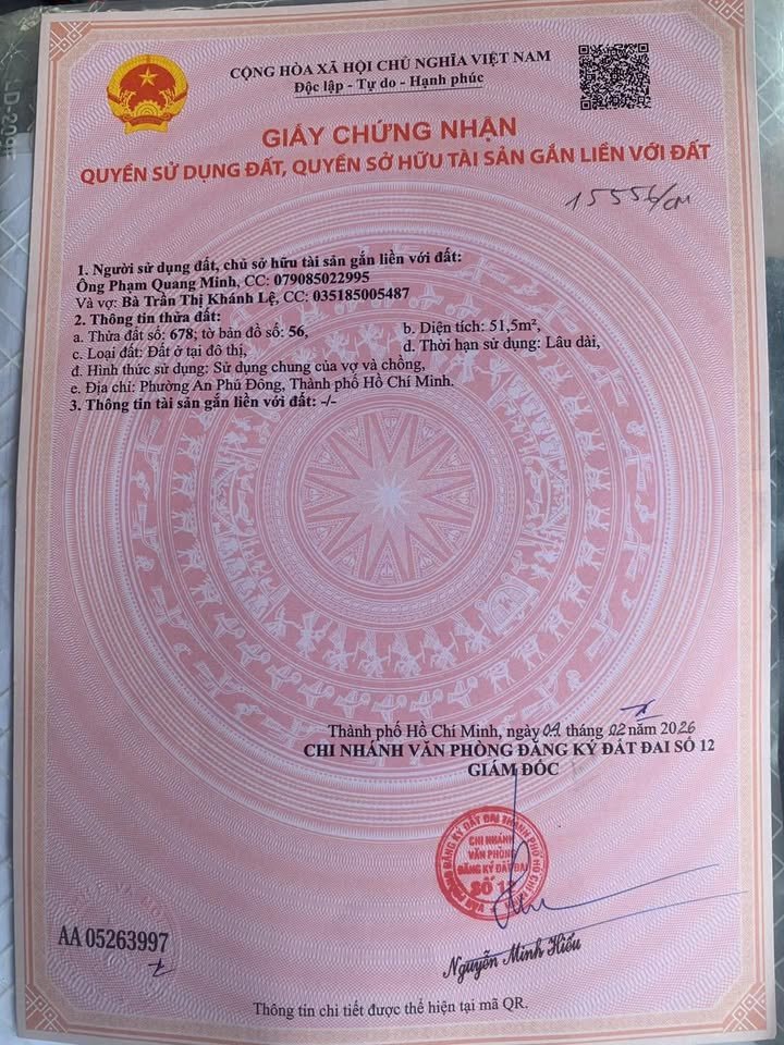 Đất nền An Phú Đông, Q12 - 56m², 3.79 tỷ - Đường rộng, sẵn sổ