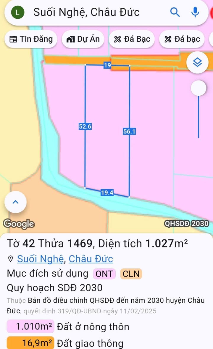 Đất nền Ngãi Giao Châu Đức 1064m² - Tiềm năng tăng giá vượt trội!