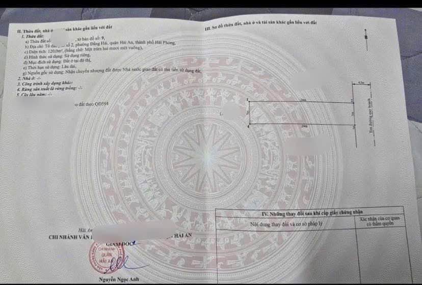 Đất nền TĐC Đồng Dứa Hải An 120m² - Hướng Đông - Sổ đỏ chính chủ